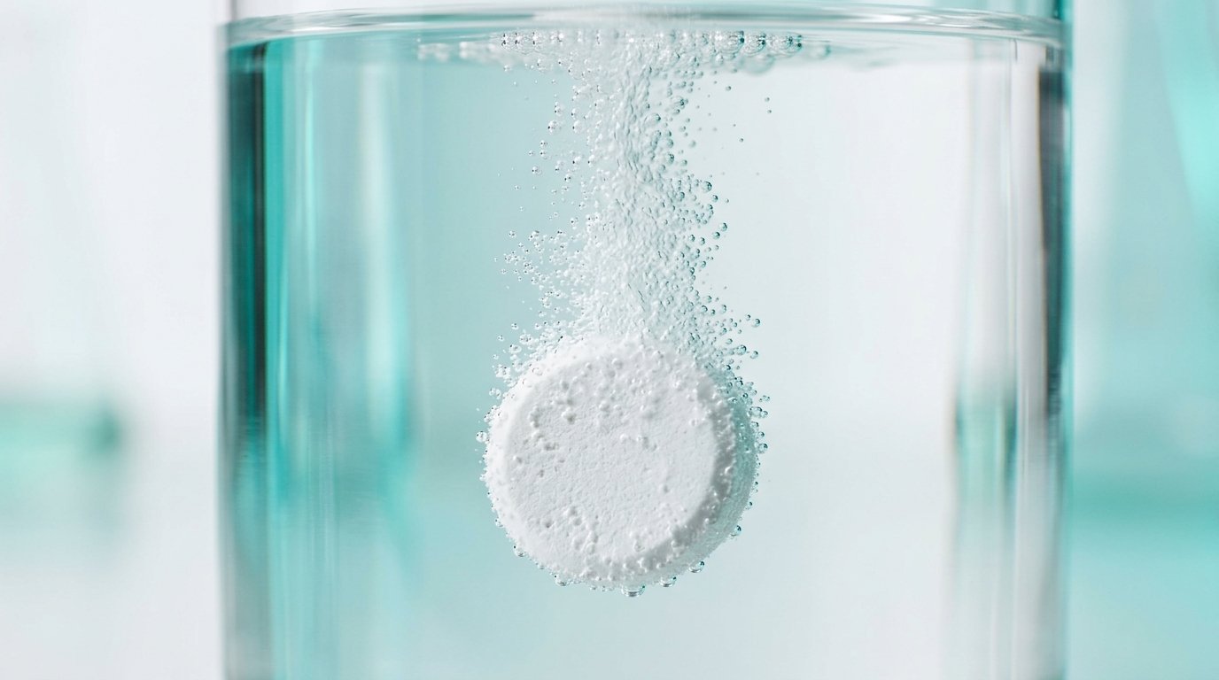 Active Effervescent Solid-State Hydrogen Probiotic Tablet Dissolving and Generating Dense Nanobubbles