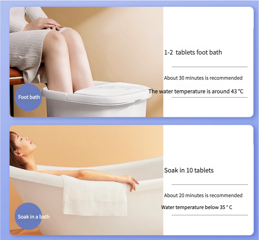Foot bath tablet detail